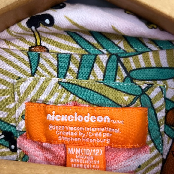 Nickelodeon SpongeBob Floral and Cartoon Shirt M - Picture 4 of 10